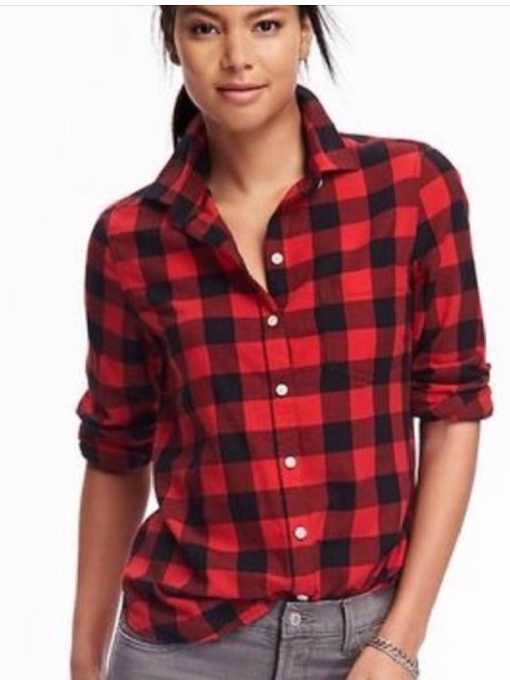 OLD NAVY Classic Shirt Buffalo Check Plaid Flannel Small